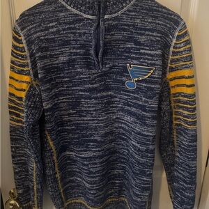 Men or Women’s Navy & Yellow Half-Zip STL Blues Sweater